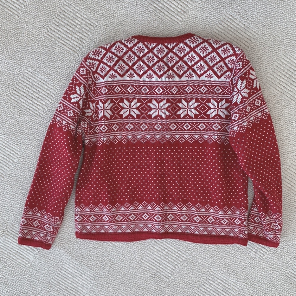 Christmas Red Fair Isle Warm Preppy Sweater SP - Picture 4 of 7